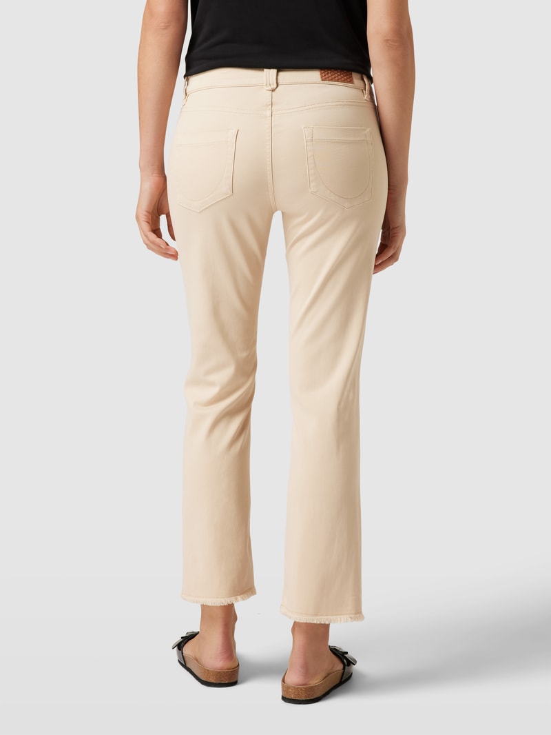 Jeans mit ausgefransten Beinabschlüssen Modell 'CLAIRE CROPPED' in beige