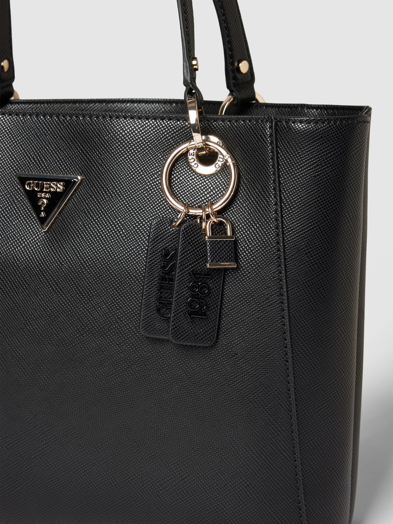 Tote Bag mit Label-Applikation Modell 'NOELLE' in schwarz