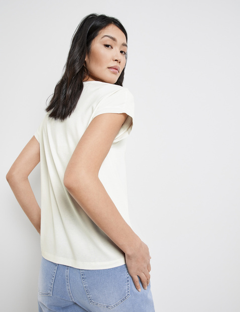 Blusenshirt mit Chiffon-Overlayer