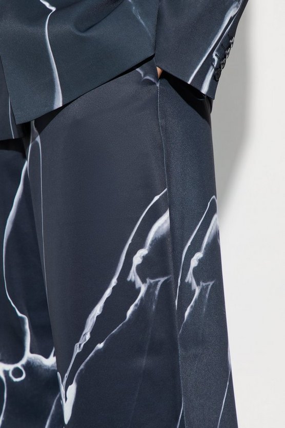 Lockere Hose mit Marmor-Print