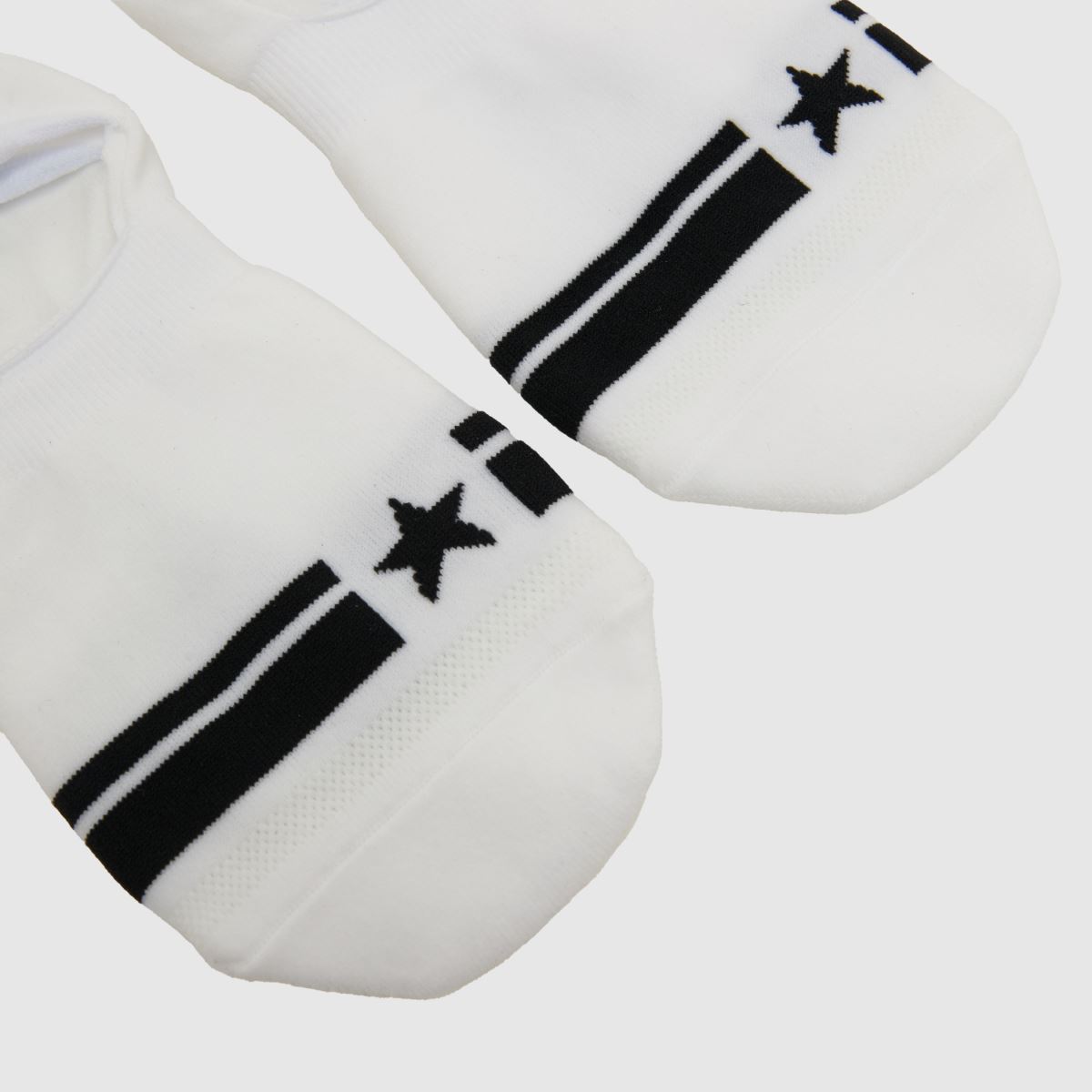 Komplet dveh belih in črnih črtastih nogavic Converse