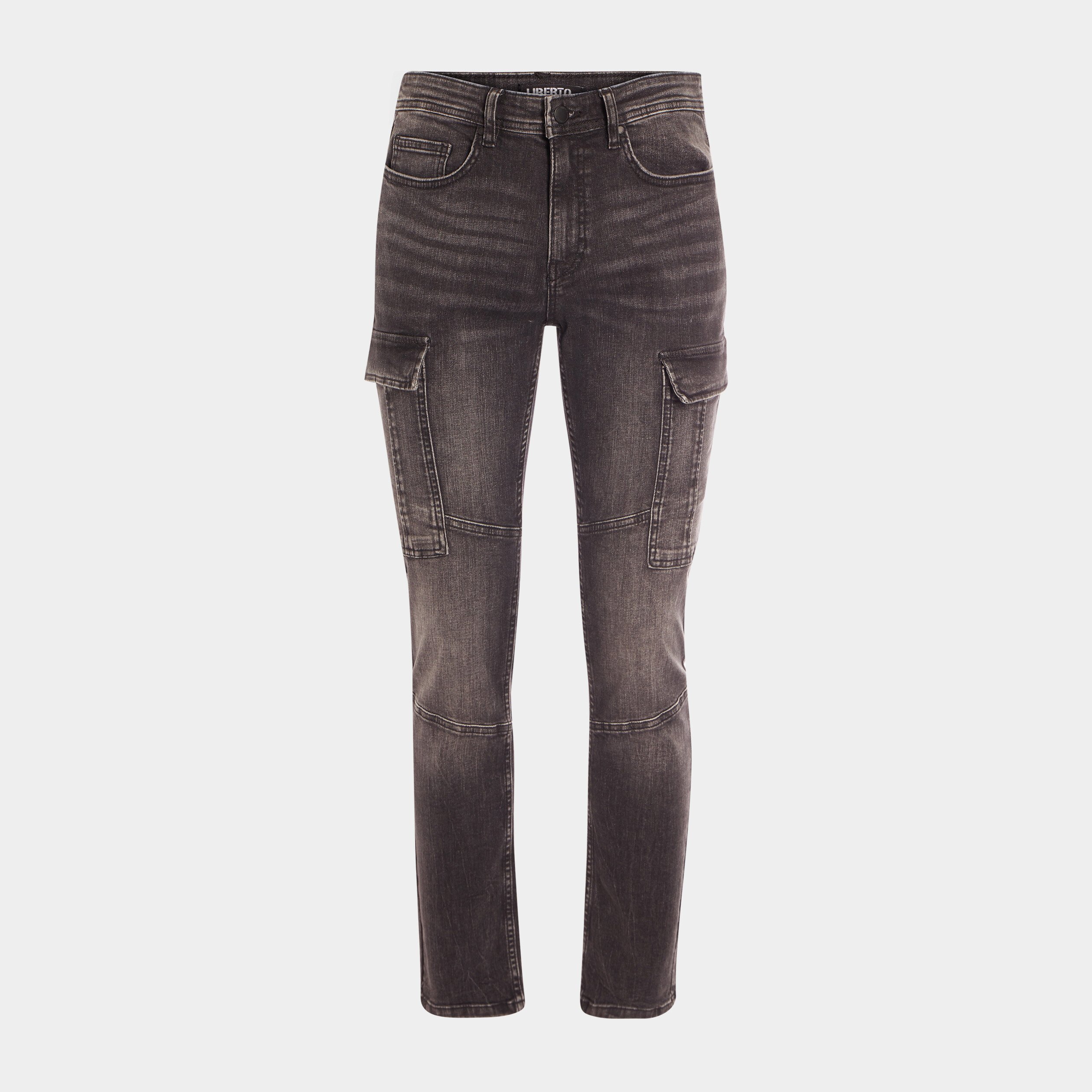 Jeans cargo slim denim noir homme | La Halle