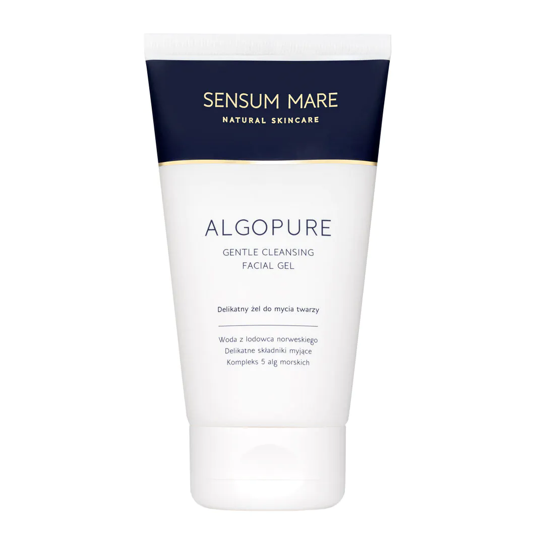 „Sensum Mare Algopure“ švelnus veido prausimosi gelis su 5 jūros dumblių ir Norvegijos ledynų vandens kompleksu.