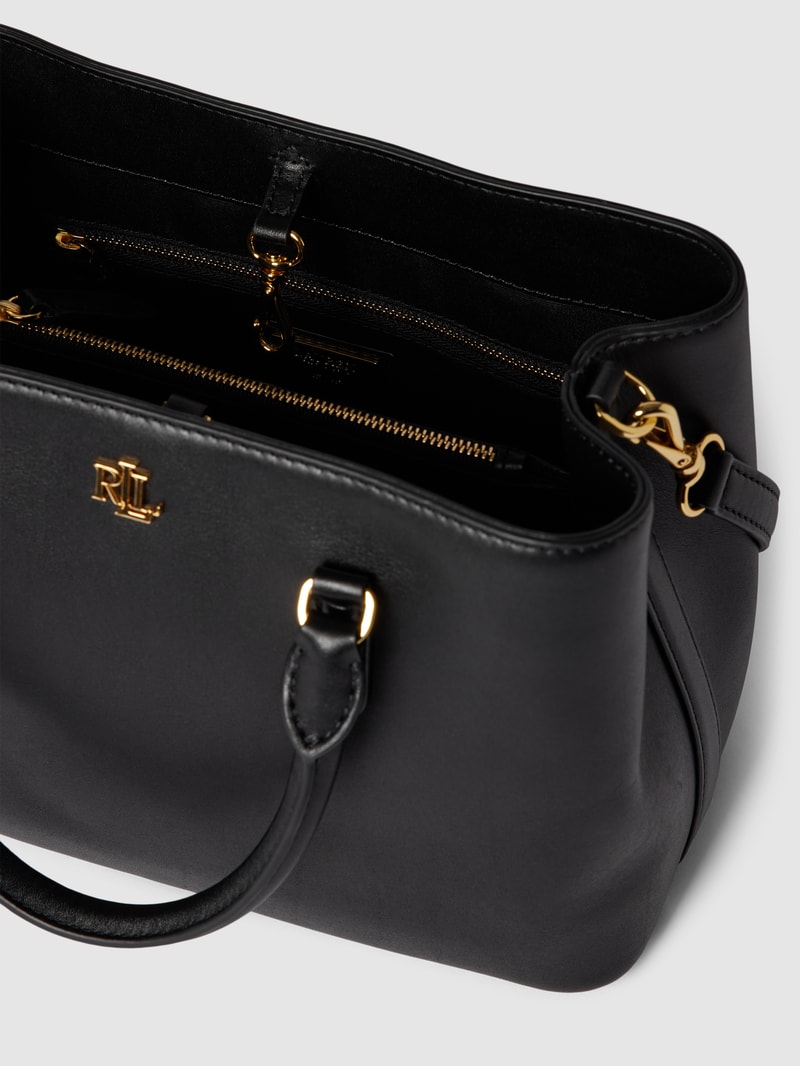 Handtasche aus echtem Rindsleder Modell 'MARCY' in schwarz