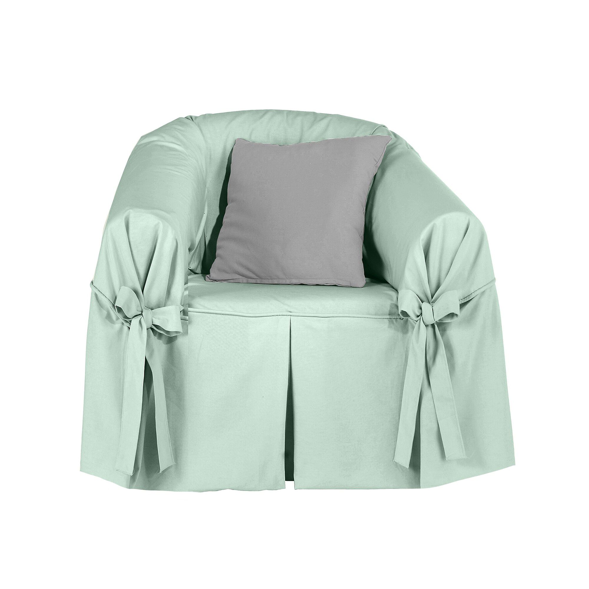 Housse bachette coton uni nouettes fauteuil canapés