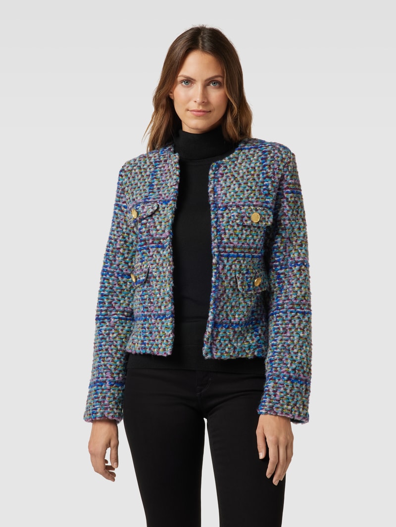 Blazer mit Schurwoll-Anteil im Allover-Look in lindgrün
