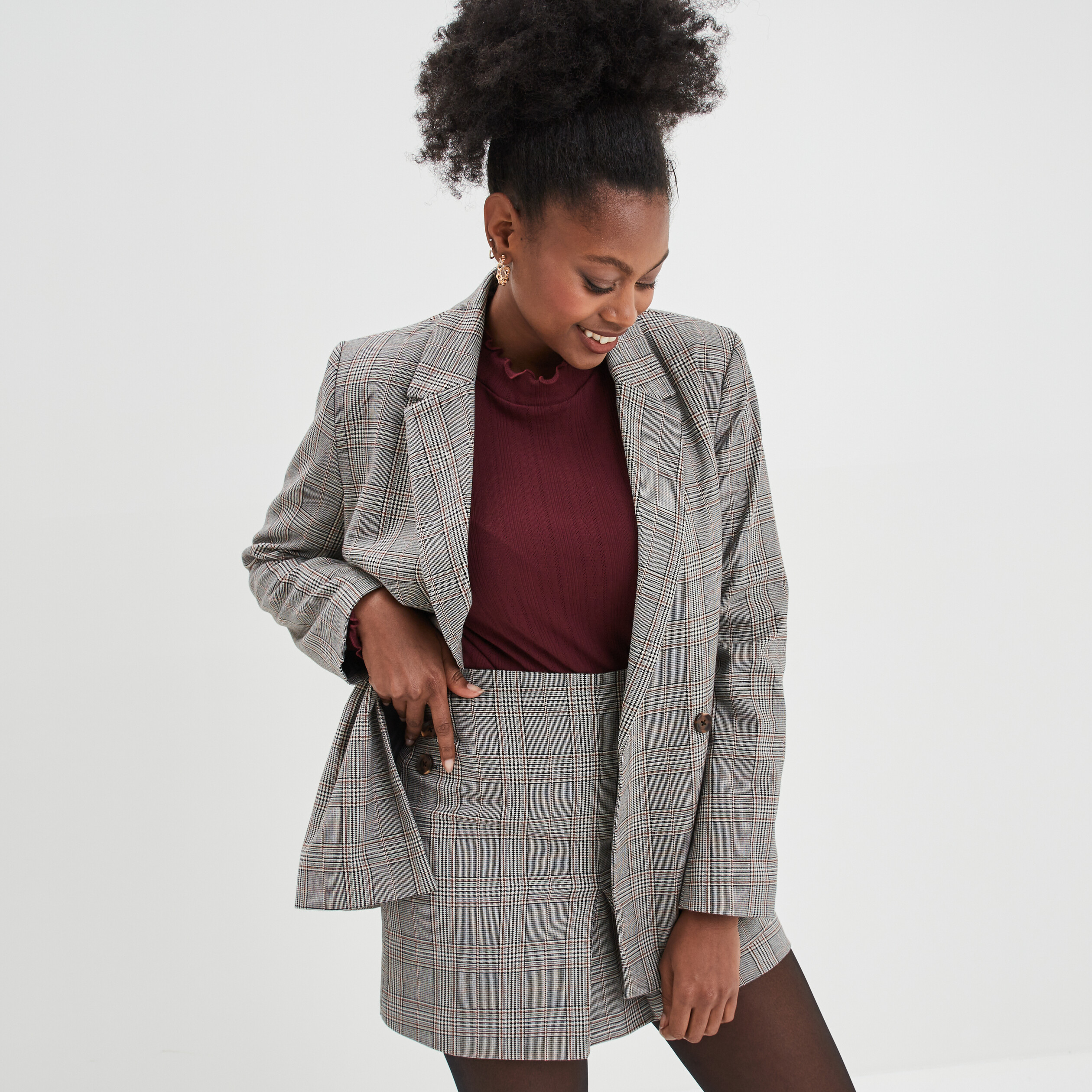 Veste blazer droite doublée beige femme | La Halle