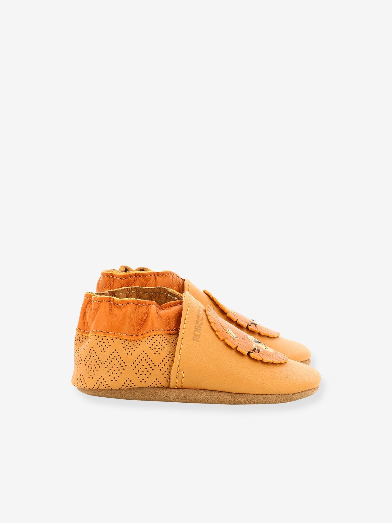 Robeez Baby Krabbelschuhe, Hausschuhe GROOAR ROBEEZ, pflanzlich gegerbtes Leder - camelfarben