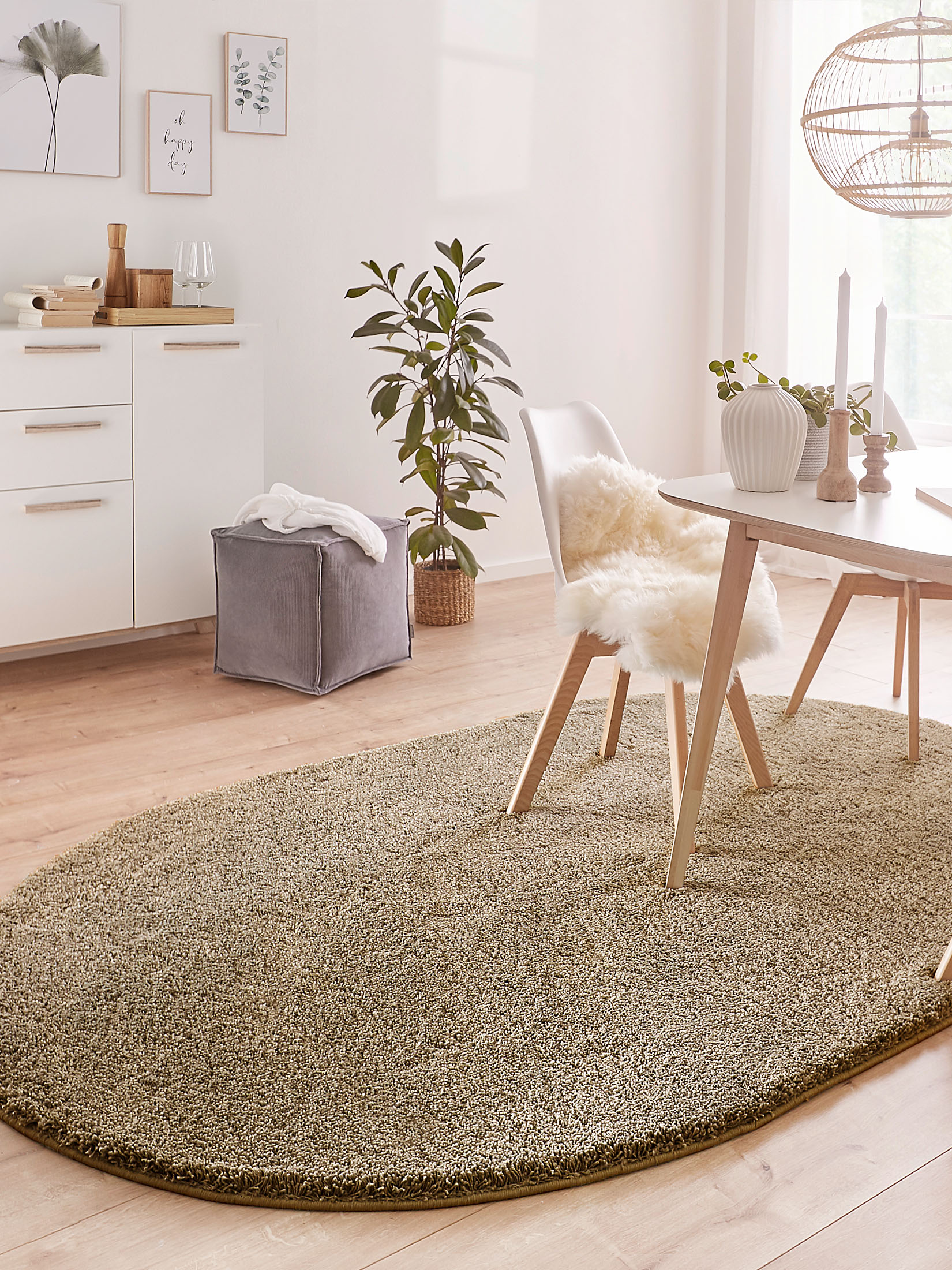 Lounge Hochflor-Teppich, Beige
