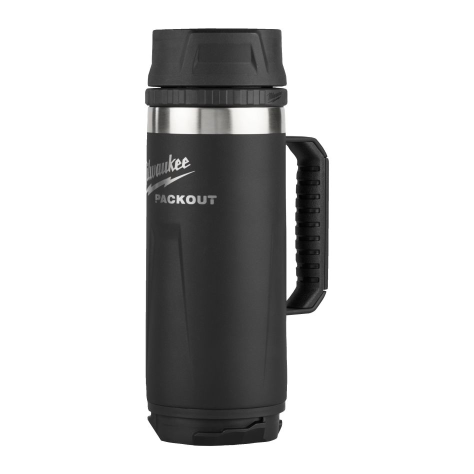 Caneca Milwaukee Accessories 4932493472 PACKOUT de 532 ml com tampa para beber, preta