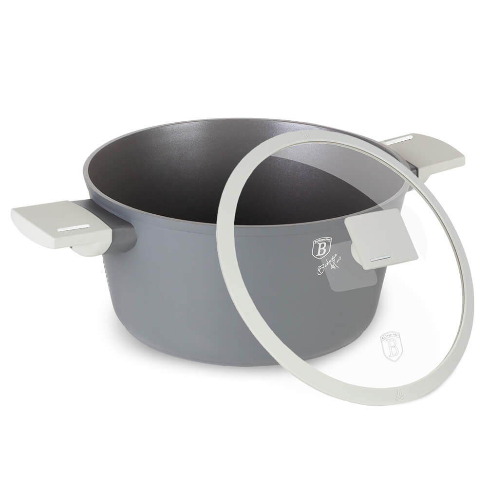 Berlinger Haus BH/7066 Aspen Collection Kasserolle in Grau mit Deckel Topf Durchmesser 20 cm