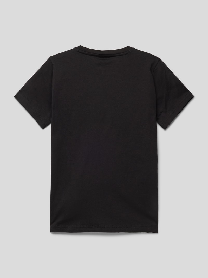 T-Shirt mit Label-Print in schwarz