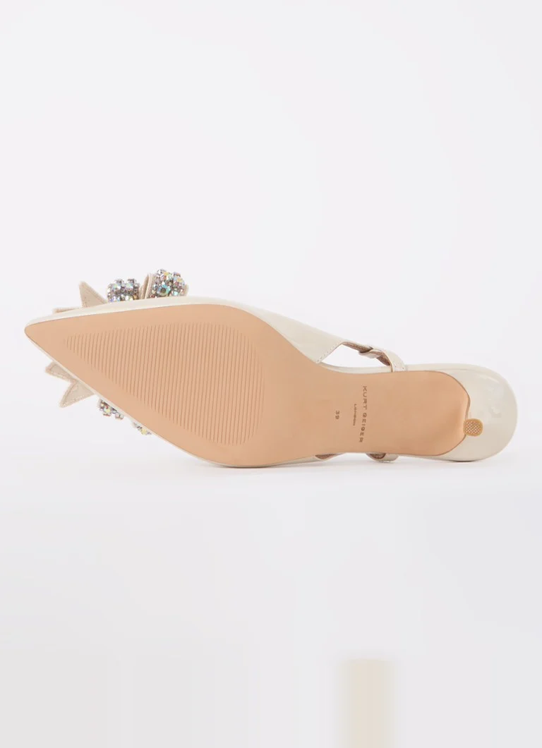 Kurt Geiger Belgravia leather slingback with rhinestones
