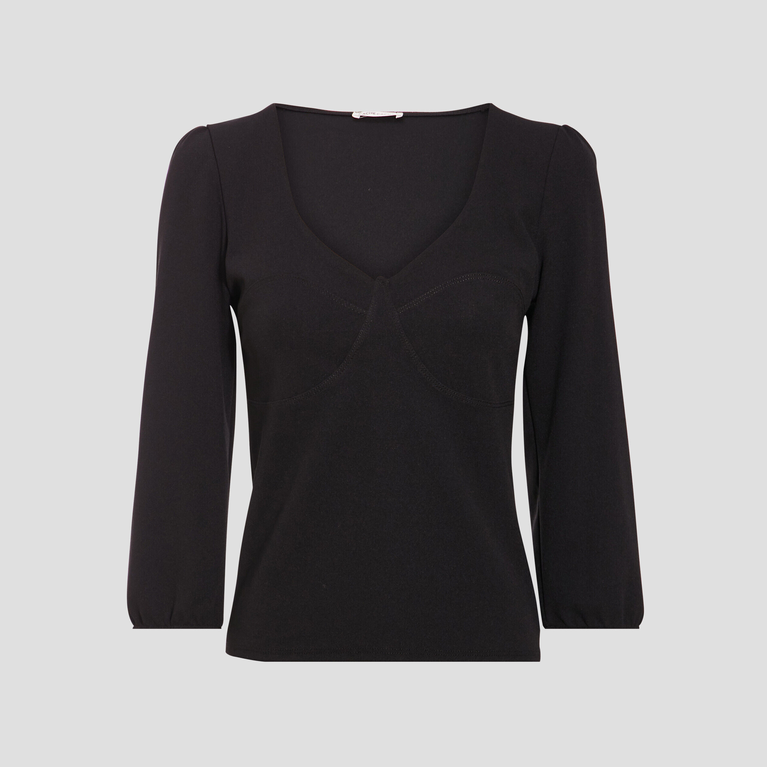 T-shirt manches 3/4 noir femme | Cache Cache