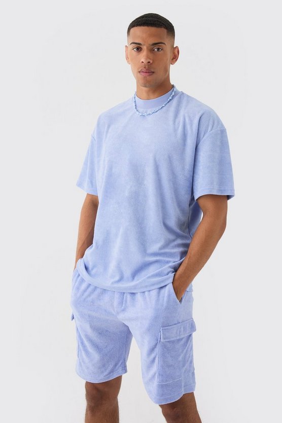 Oversize Frottee T-Shirt & Cargo-Shorts