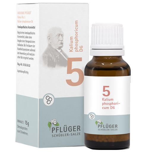 BIOCHEMIE Pflüger 5 Kalium phosphoricum D 6 Glob.  15 g  Globuli