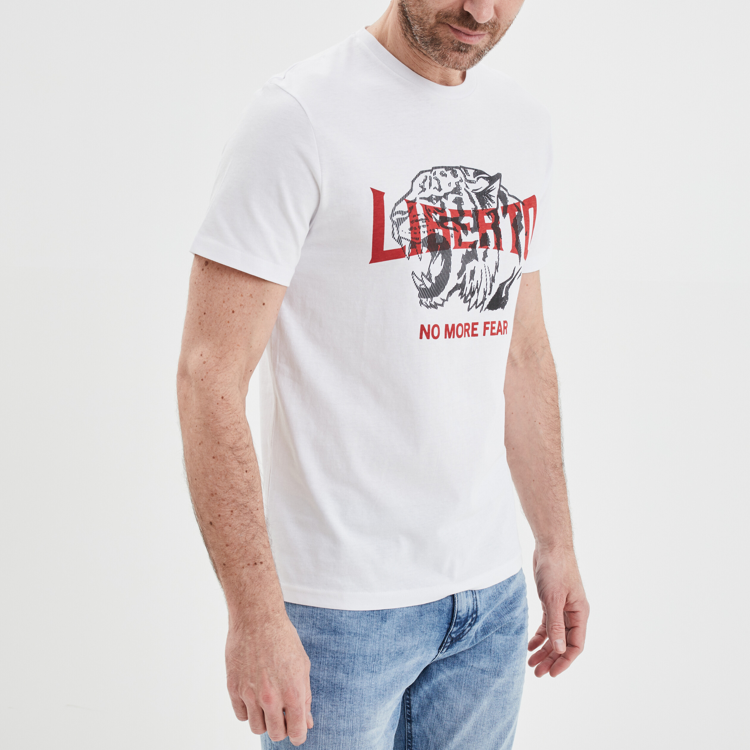 T-shirt manches courtes coton Liberto blanc homme | La Halle
