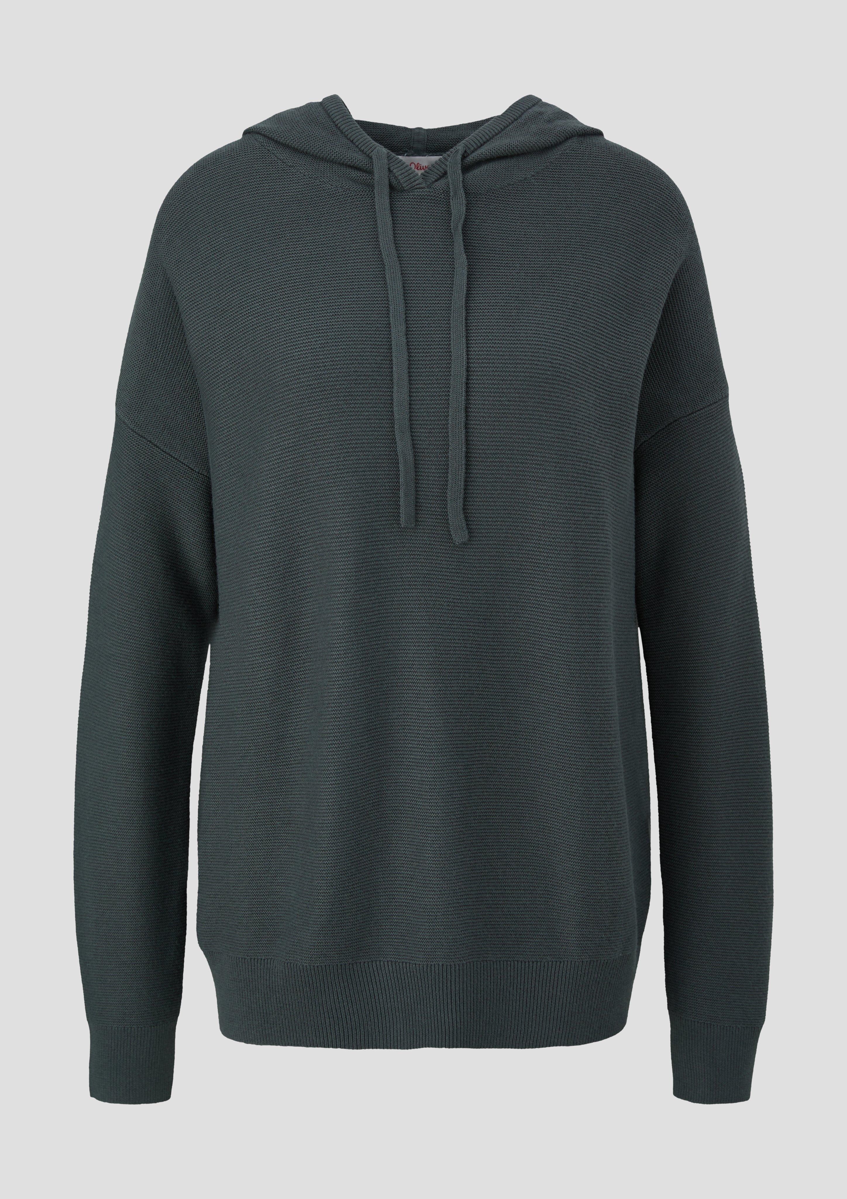 Strick-Hoodie aus Baumwollmix  2136615-7909
