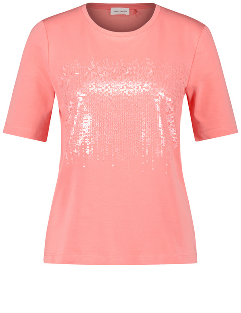 T-Shirt mit Pailletten-Stickerei