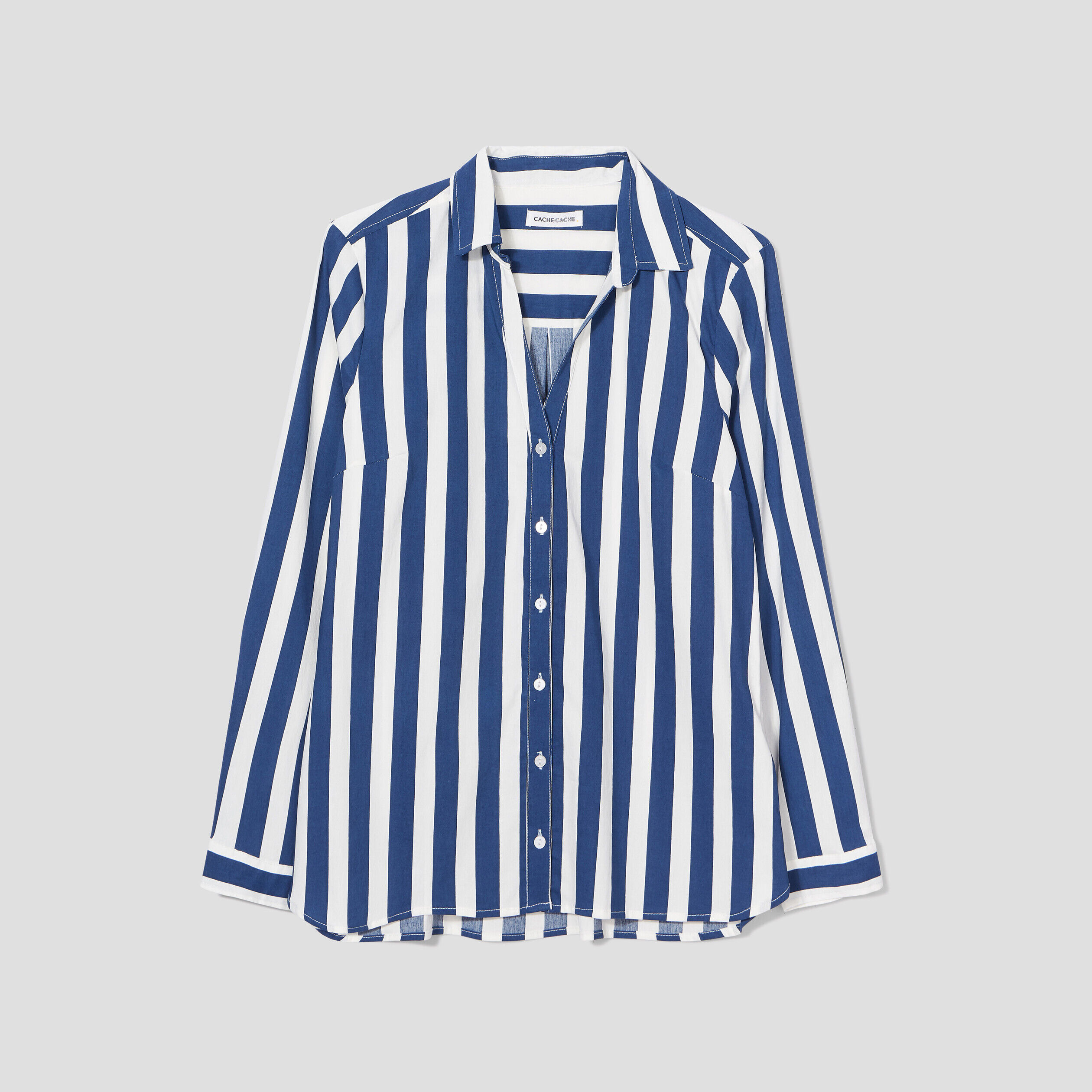 Chemise manches longues bleu marine femme | Cache Cache