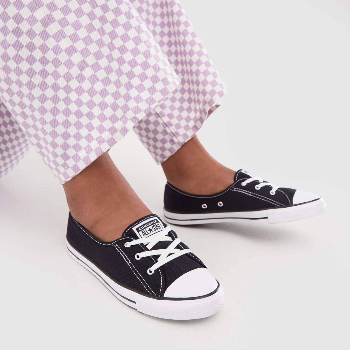 Converse All Star – Svarta ballet-sneakers i spets