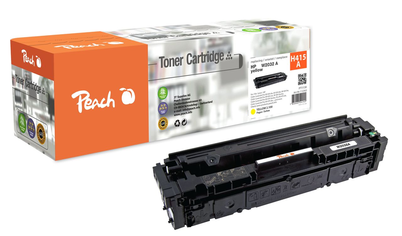 Peach Tonermodul gelb ersetzt HP No. 415A