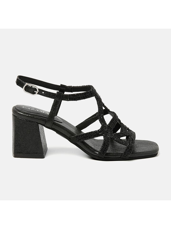 Lazamani Leder-Sandaletten in Schwarz günstig kaufen