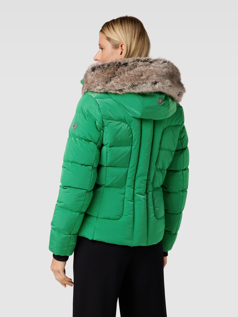 Funktionsjacke mit Kunstfell Modell 'ASTORIA' in apfelgrün meliert