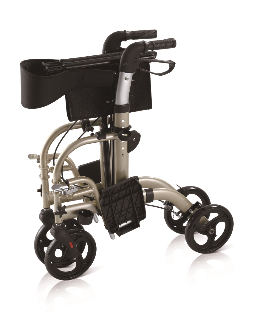 ANTAR Alu Vierrad-Rollator mit einklappbaren Fußstützen AT51005