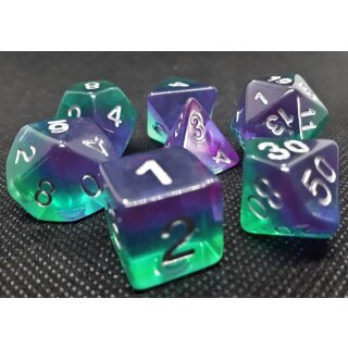 Würfelset Transparent: Violet Evergreen (7)
