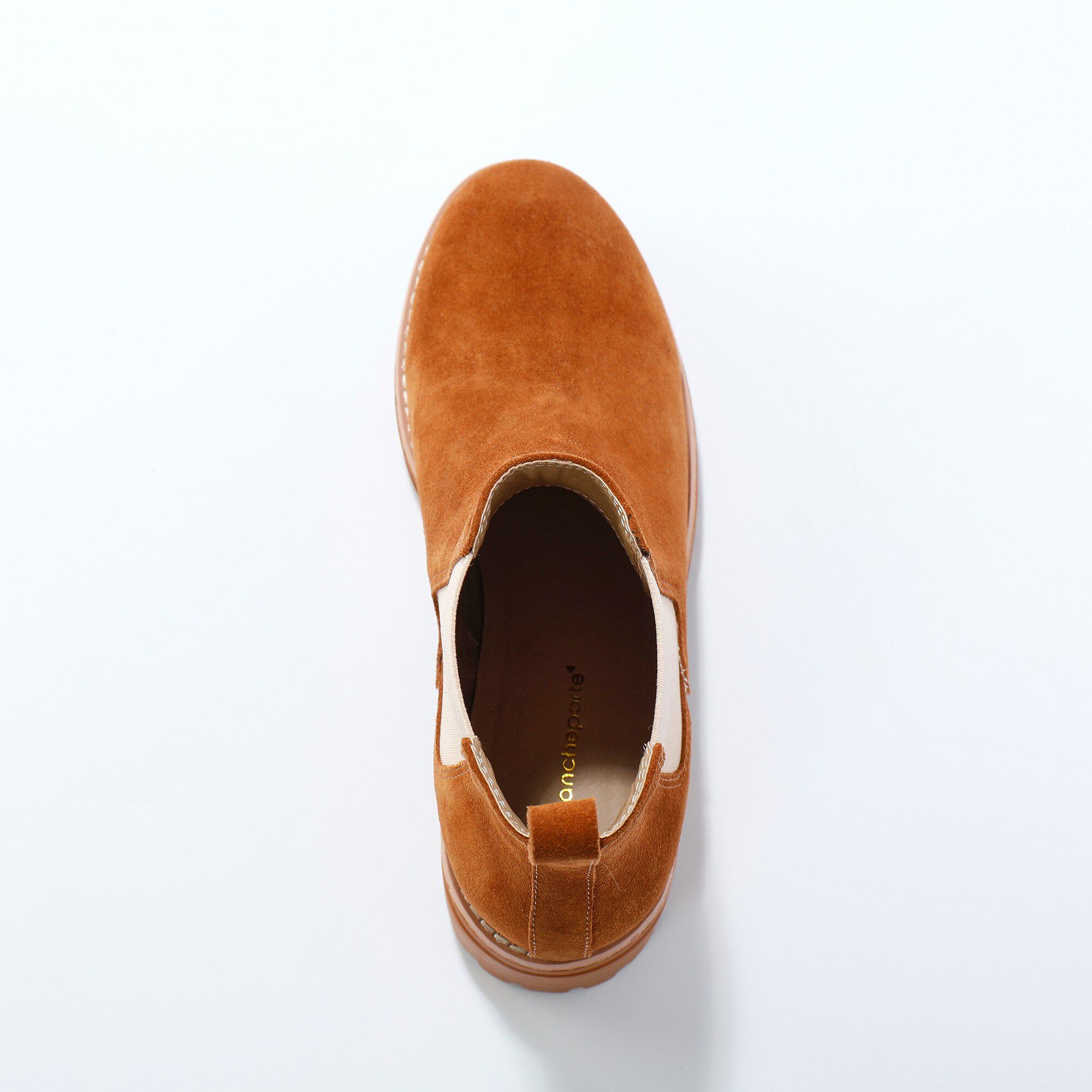 Boots chelsea croûte de cuir, semelle crantée épaisse
