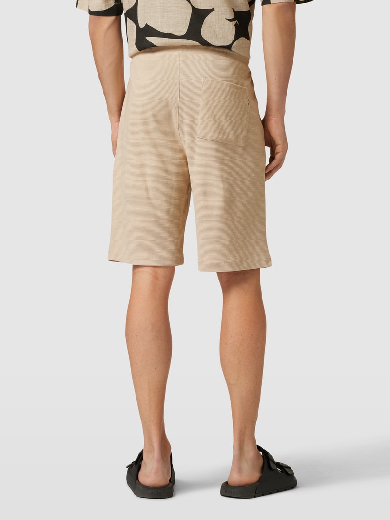 Shorts in unifarbenem Design Modell 'Waffle' in beige