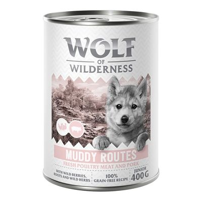 Wolf of Wilderness Junior 6 x 400 g - Mit viel frischem Geflügel