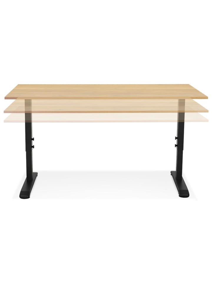 KADIMA DESIGN Schreibtisch höhenverstellbar 160x80 cm, Homeoffice in Beige-Schwarz günstig kaufen