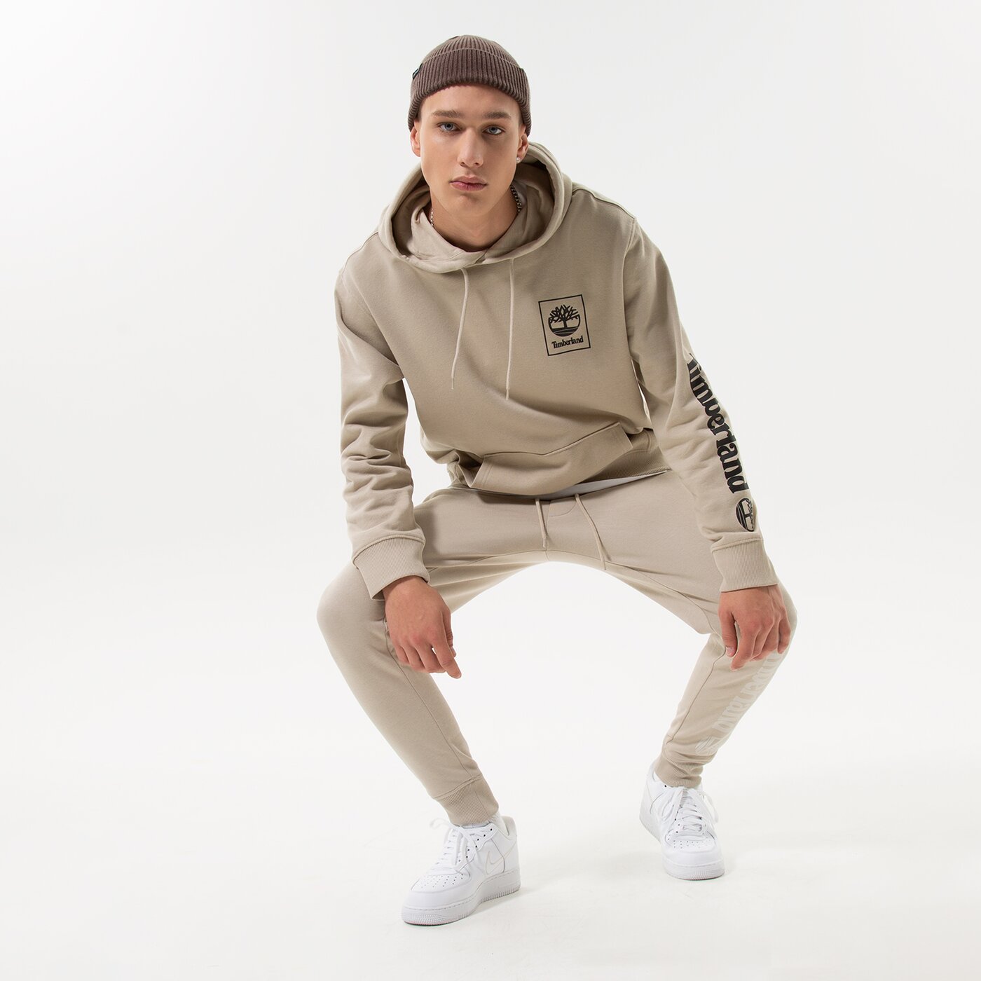 TIMBERLAND HOODIE STACK ISLAND FOSSIL Beige