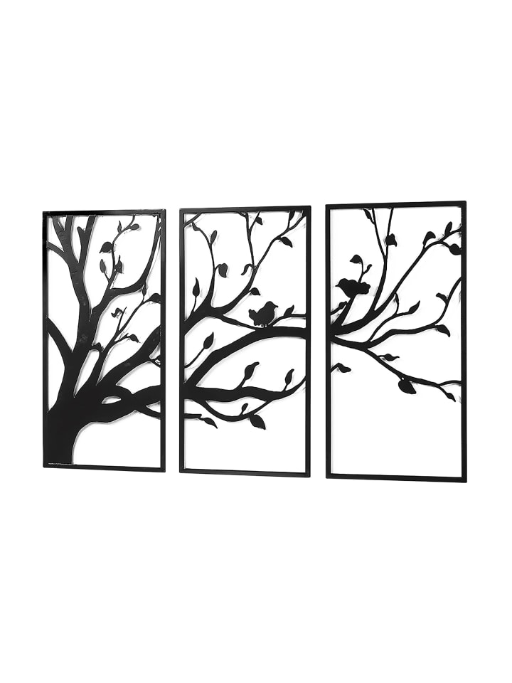 kobolo Metallbild TREE3PARTS in Schwarz günstig kaufen onesize
