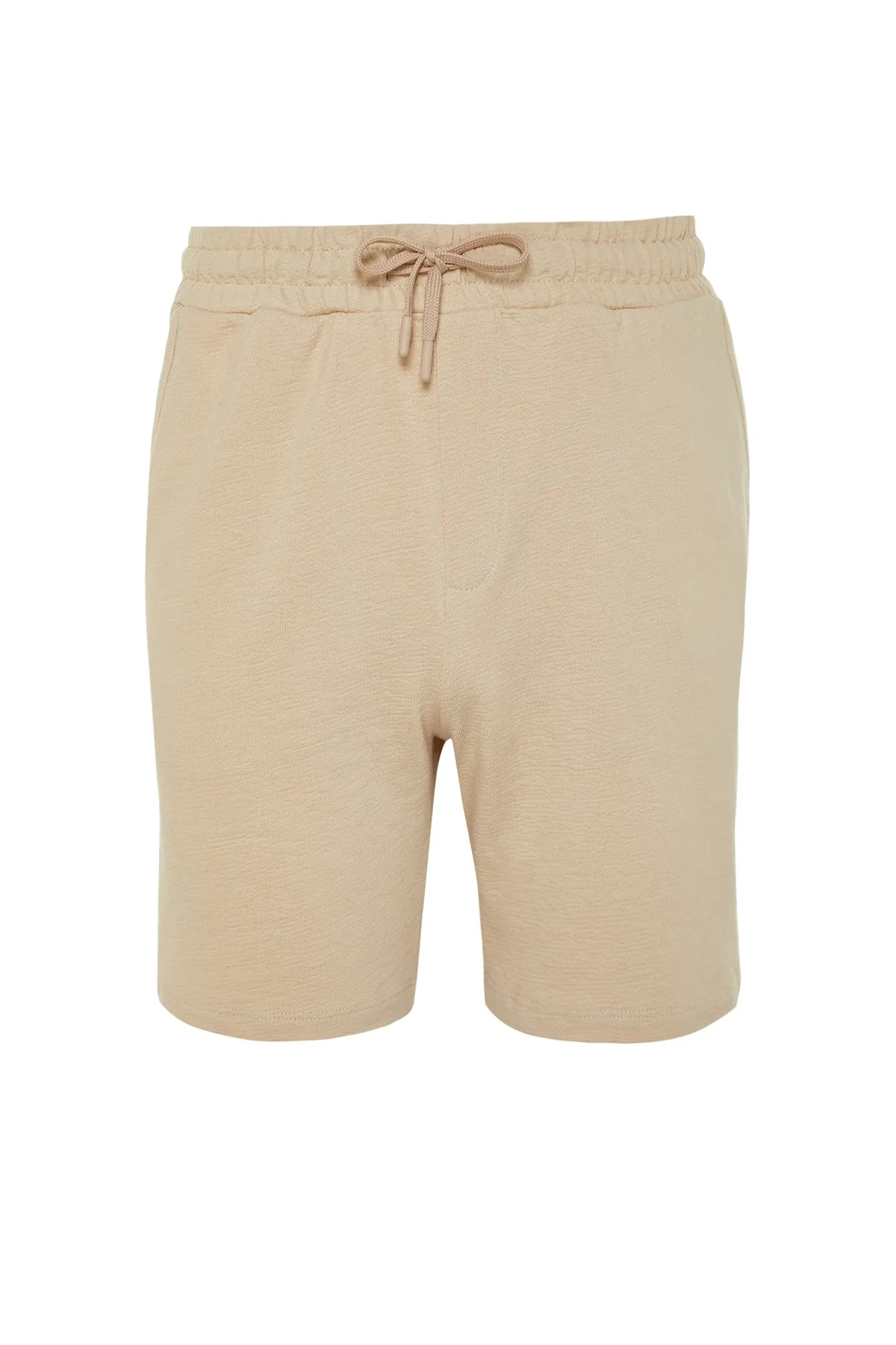 Trendyol Collection  Limitierte Auflage, beige, reguläre Shorts aus 100 % Baumwolle mit Struktur, TMNSS23SR00035
