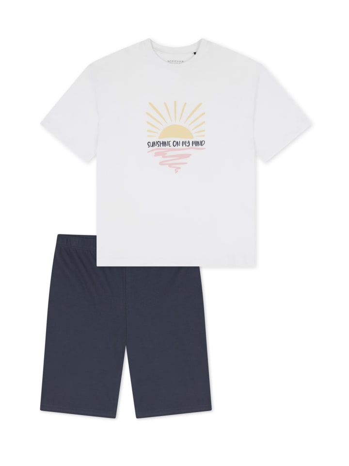 Schiesser Schlafanzug Nightwear Cotton in Graphit günstig kaufen 176