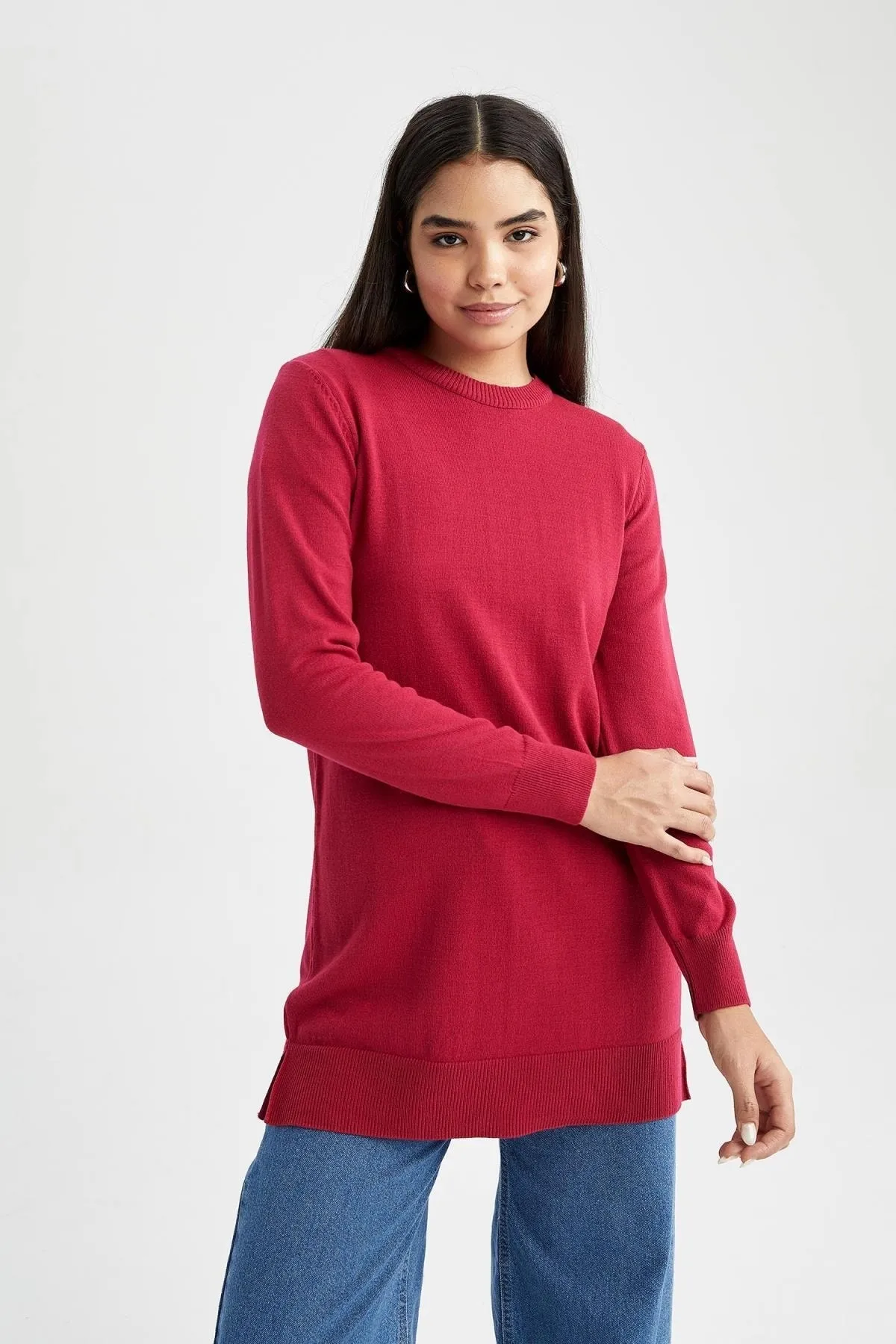 DeFacto  Basic-Tunika mit normaler Passform und extraweicher Strickware