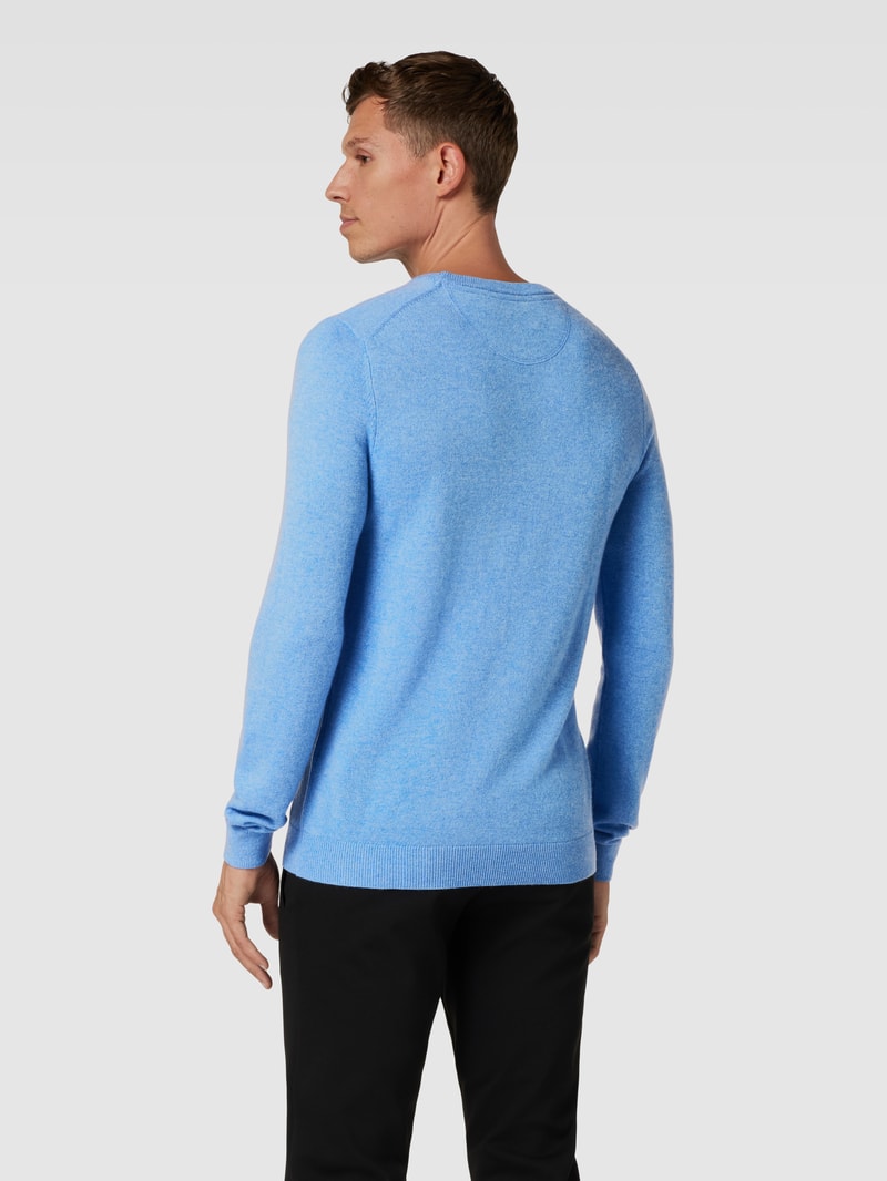 Strickpullover in melierter Optik in blau meliert