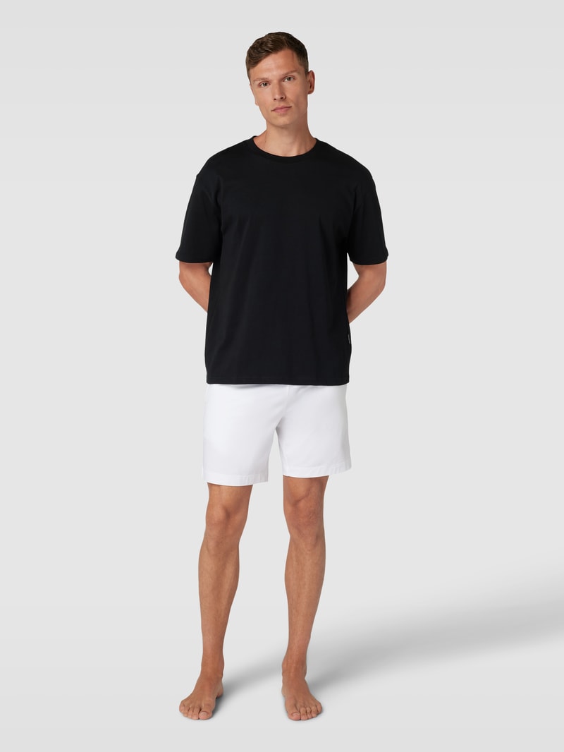 Sweatshorts mit Label-Details in weiß