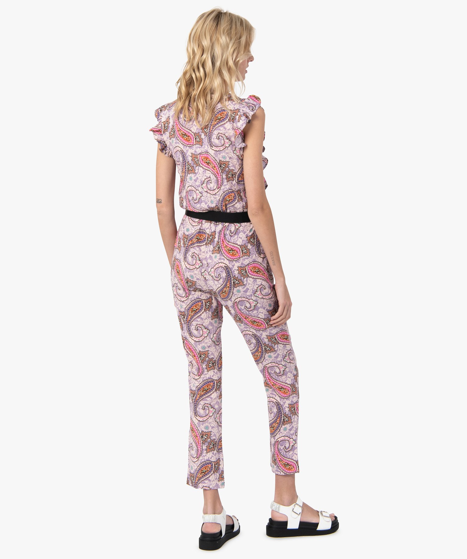 Combinaison pantalon femme imprimée avec volants imprime | GEMO