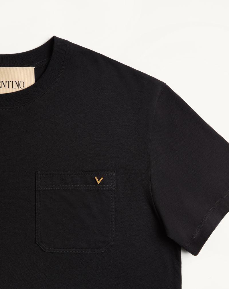 Camiseta Valentino de algodão com detalhes dourados