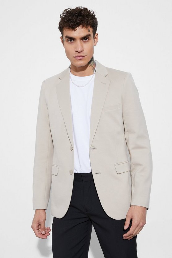 Einreihiger Skinny Jersey-Blazer