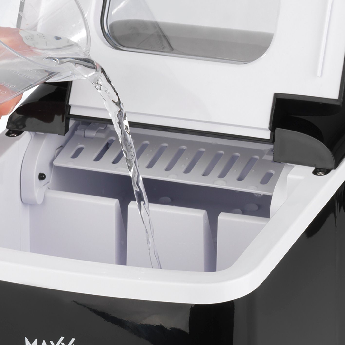 MAXXMEE Elektrischer Eiswürfelbereiter, Eiswürfelmaschine 9 Eiswürfel in ca. 8 Minuten schwarz