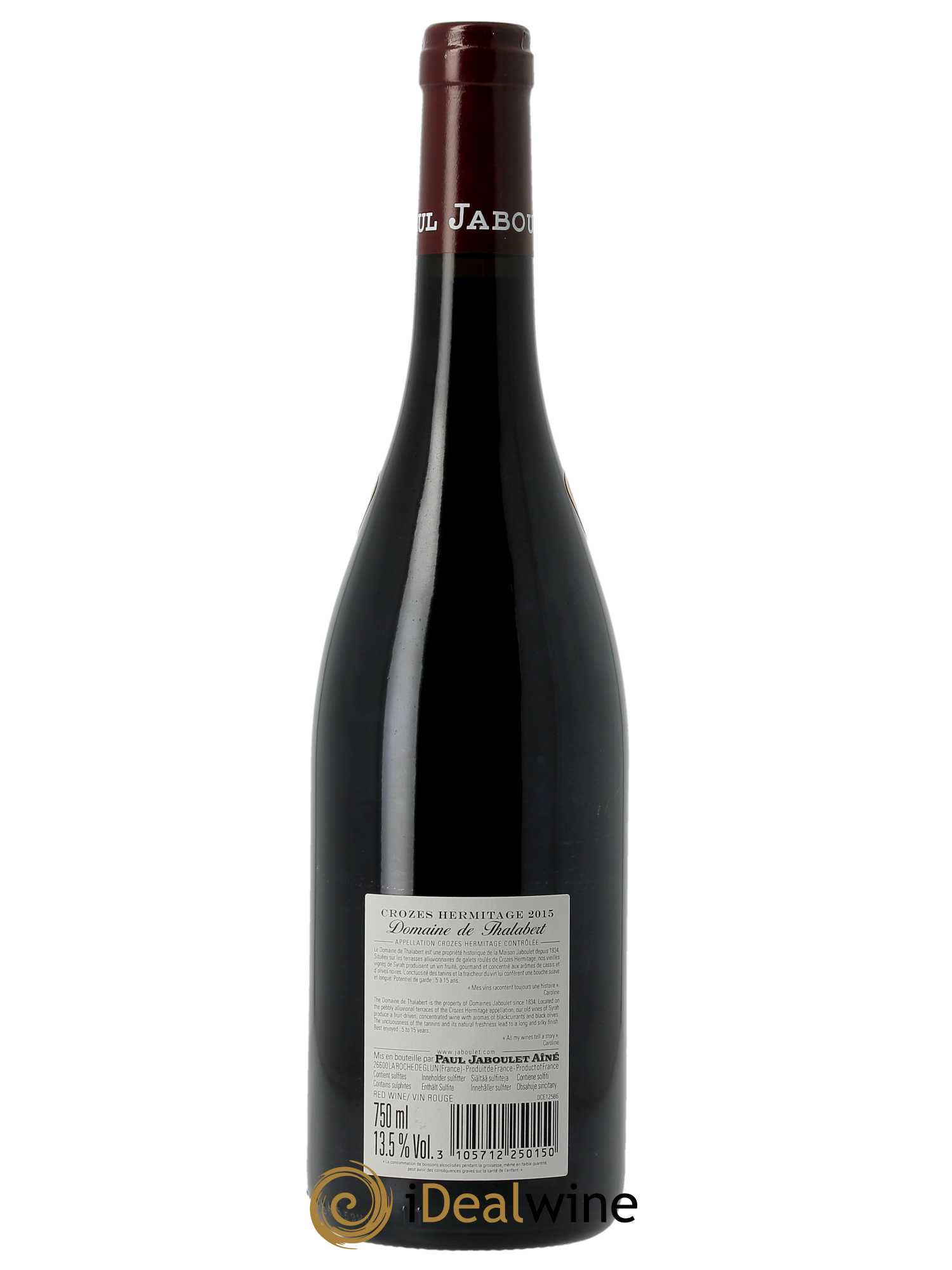 Crozes-Hermitage Domaine de Thalabert Paul Jaboulet Ainé  2015 - Lot de 1 Bouteille