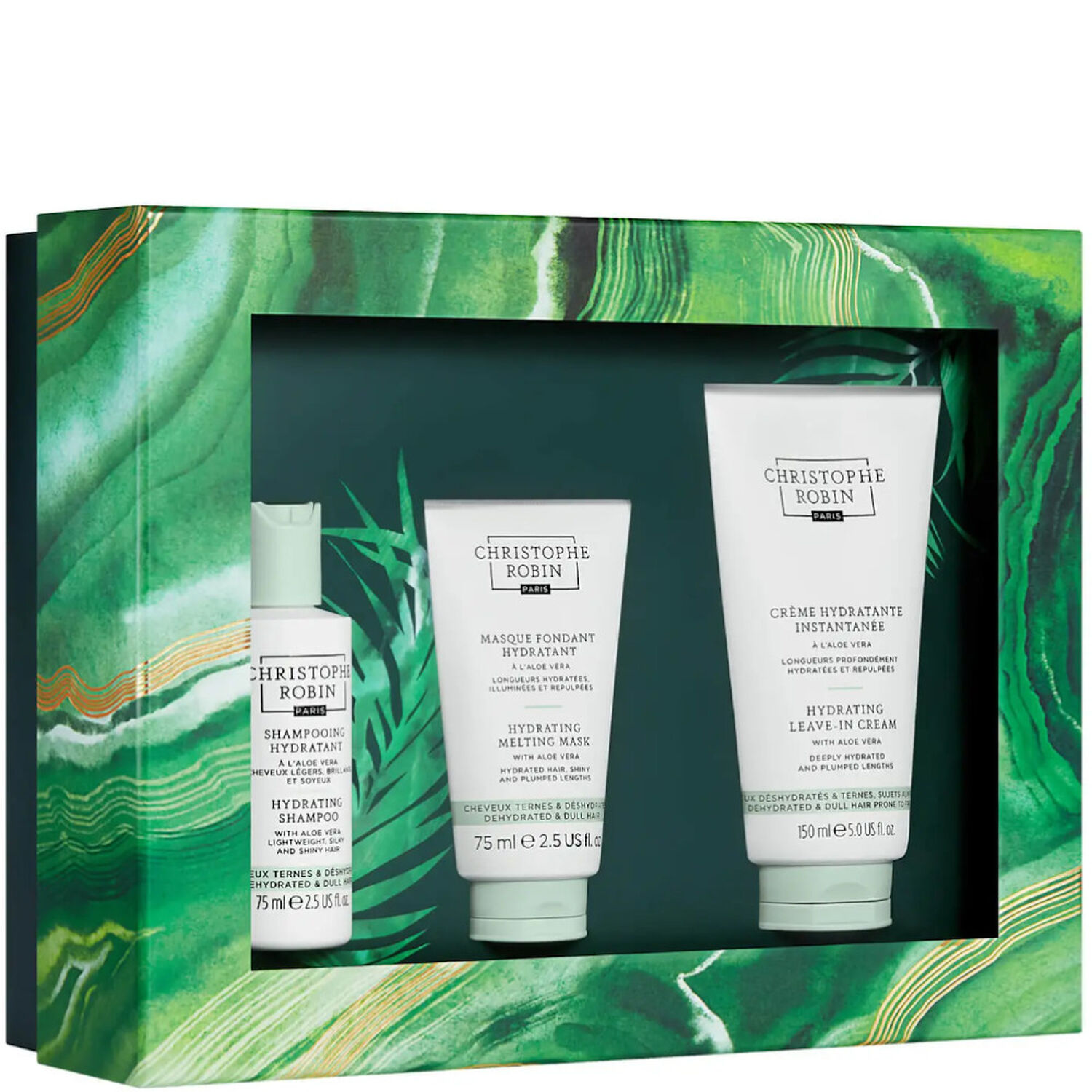 Christophe Robin Rituel Hydratant Coffret Shampooing 75 ml + Masque 75 ml + Crème 150 ml