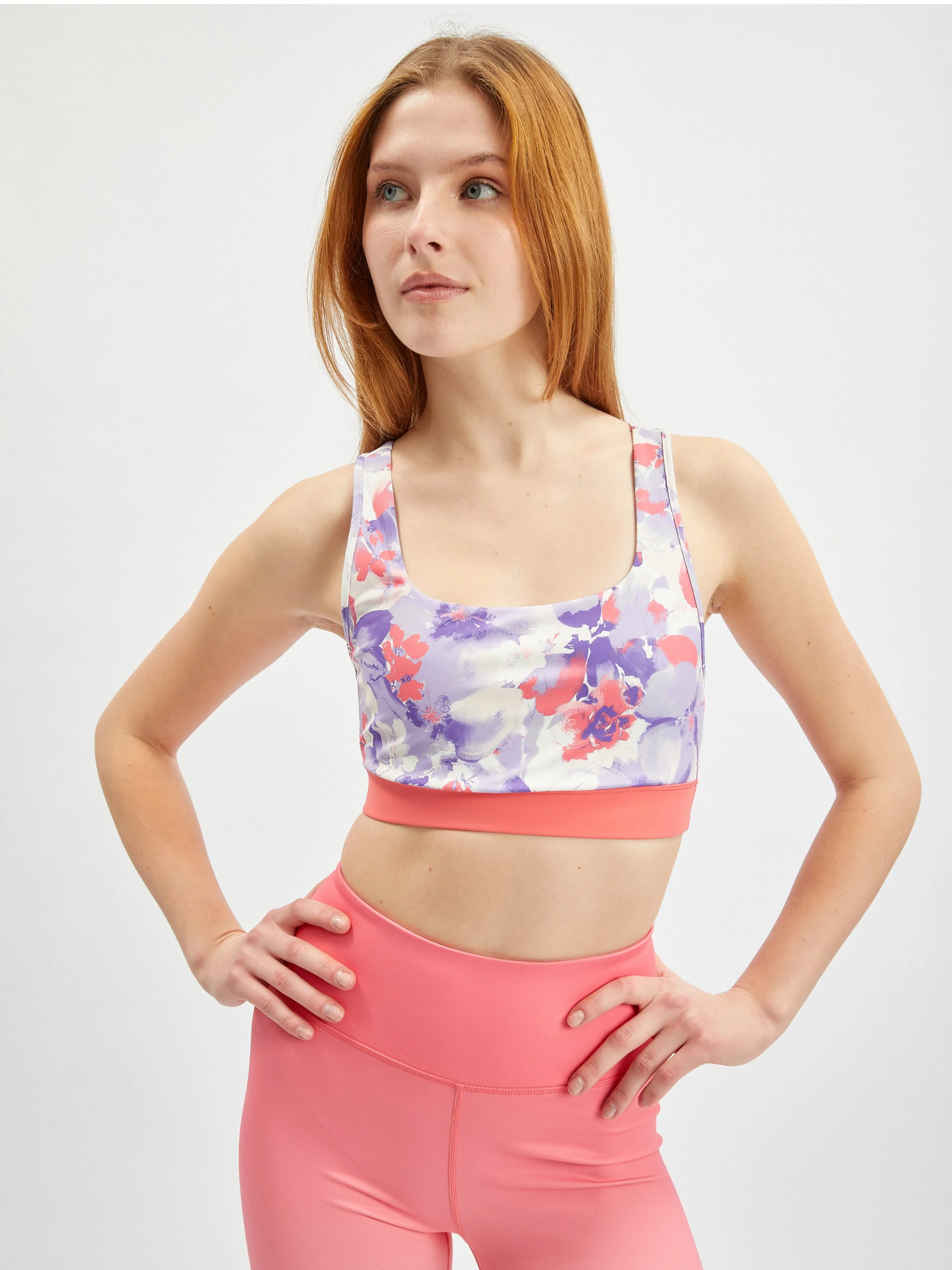 Hellvioletter Damen-Sport-BH mit Blumenmuster ORSAY