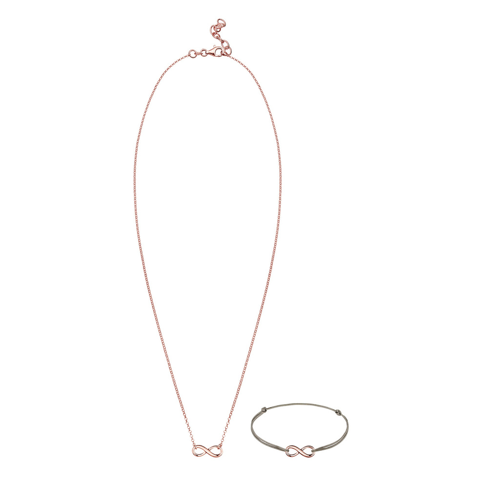 Elli Elli Ensemble de Bijoux Infinity Unendlich Verbunden 925 Sterling Silber Bijoux