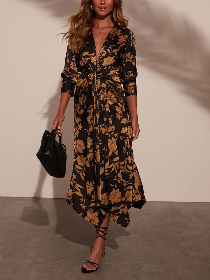 LA Angels Kleid in Schwarz/ Camel günstig kaufen